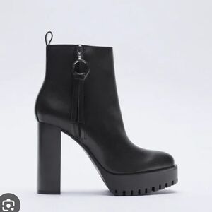 Zara Black Heeled Boots